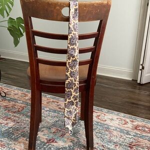 Vintage Oscar de la Renta Cream and Blue Paisley Tie 100% Silk